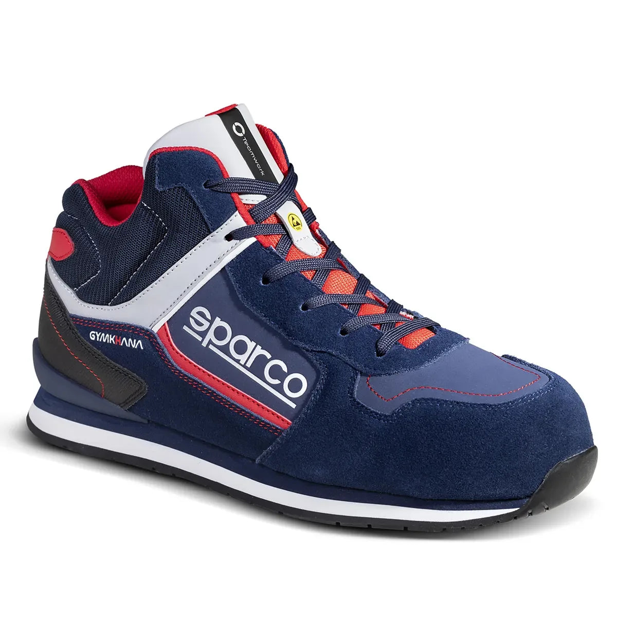 Scarpe antinfortunistiche alte Sparco Gymkhana-H Olympus AC ESD S3S SR FO HRO Blu Marine / Rosso