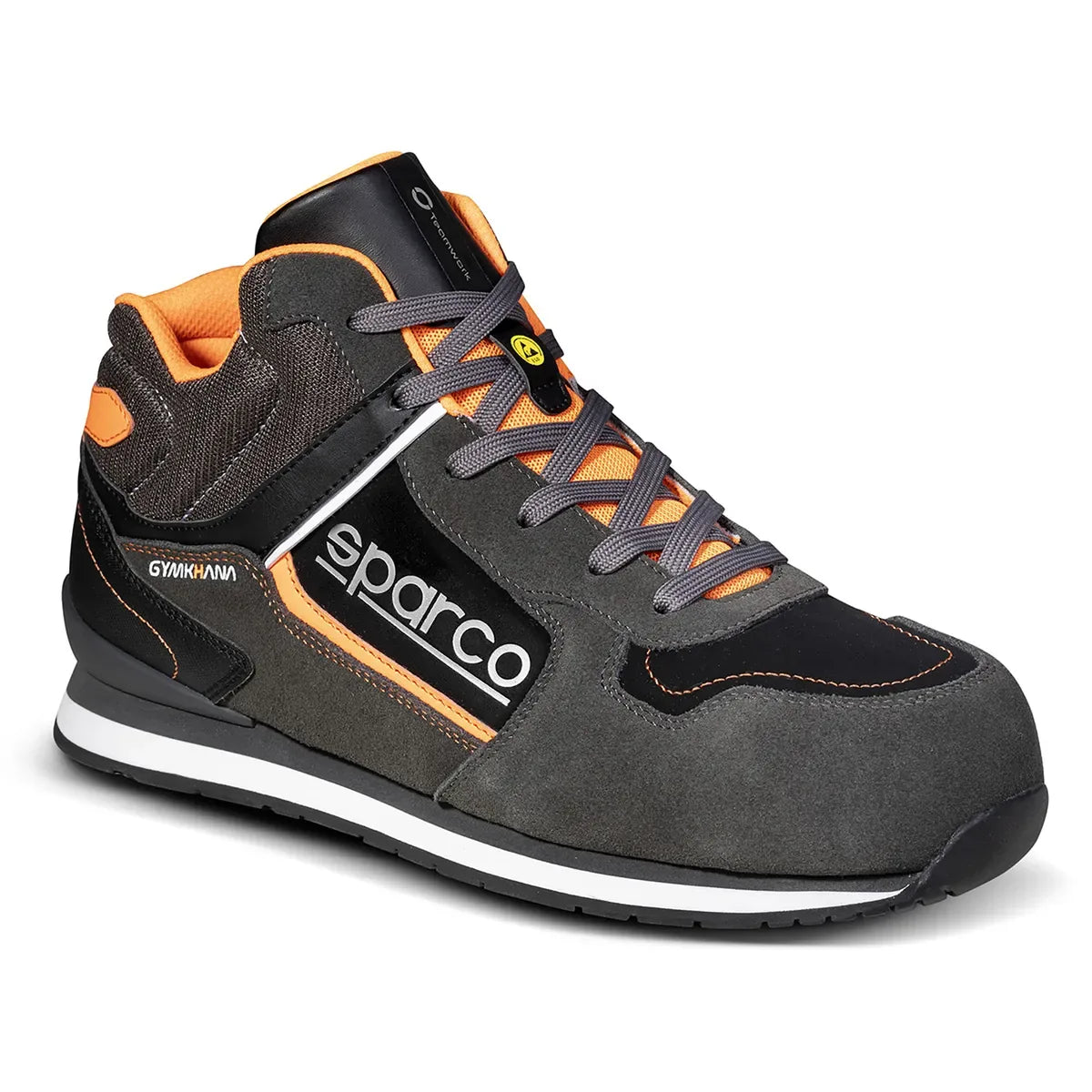 Scarpe antinfortunistiche alte Sparco Gymkhana-H Olympus AC ESD S3S SR FO HRO Grigio Scuro / Arancio Fluo