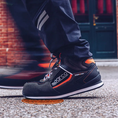 Scarpe antinfortunistiche alte Sparco Gymkhana-H Olympus AC ESD S3S SR FO HRO Grigio Scuro / Arancio Fluo – vista 3