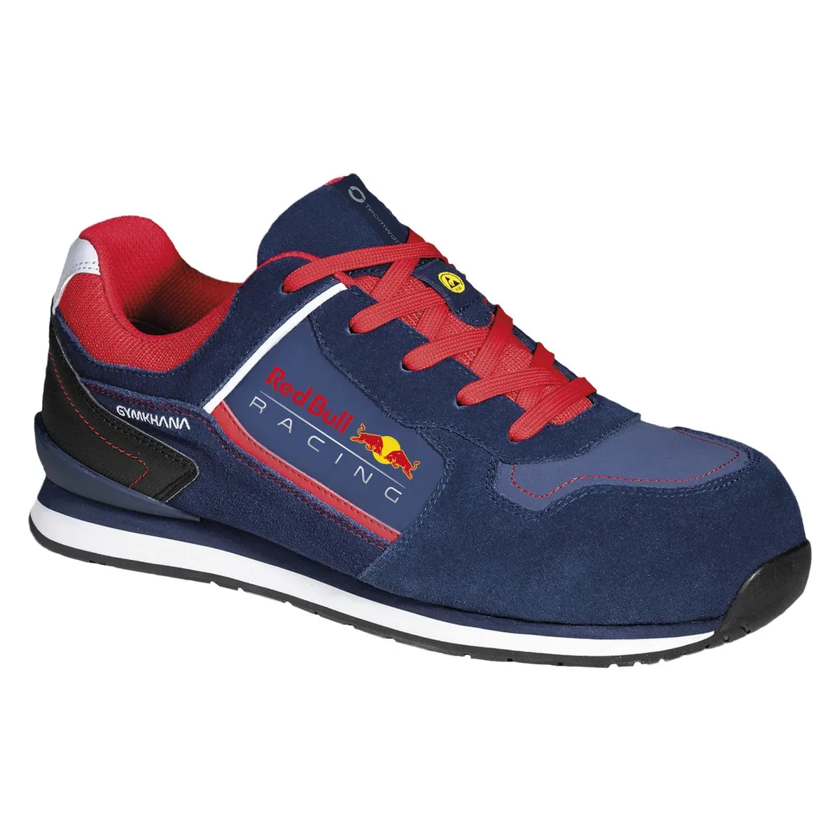 Scarpe antinfortunistiche basse Sparco Gymkhana Red Bull ESD S3S SR FO HRO blu marine e rosso