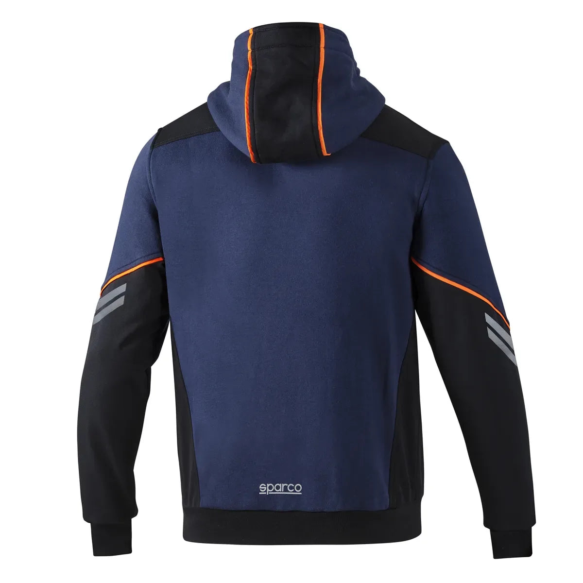 Felpa da lavoro Sparco Hooded Full Zip Colorado Blu Marine / Arancio Fluo – vista 2