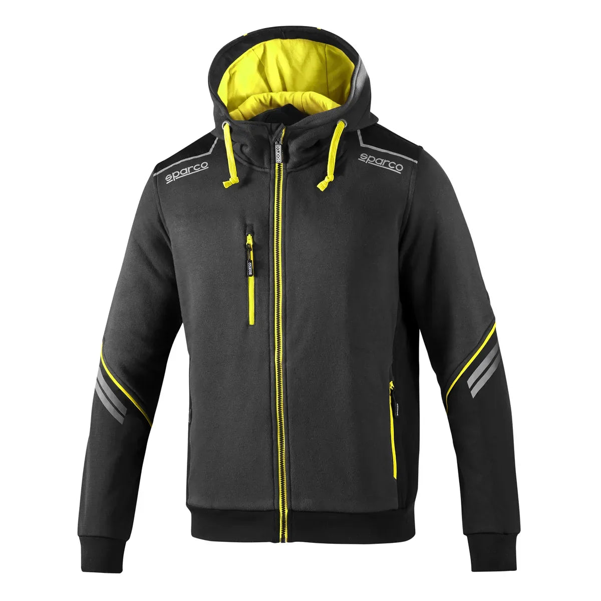 Felpa da lavoro Sparco Hooded Full Zip Colorado Grigio Scuro / Giallo Fluo
