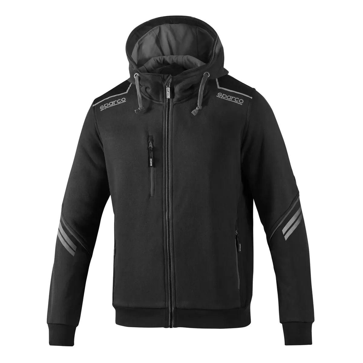 Felpa da lavoro Sparco Hooded Full Zip Colorado Nero / Griglio Scuro
