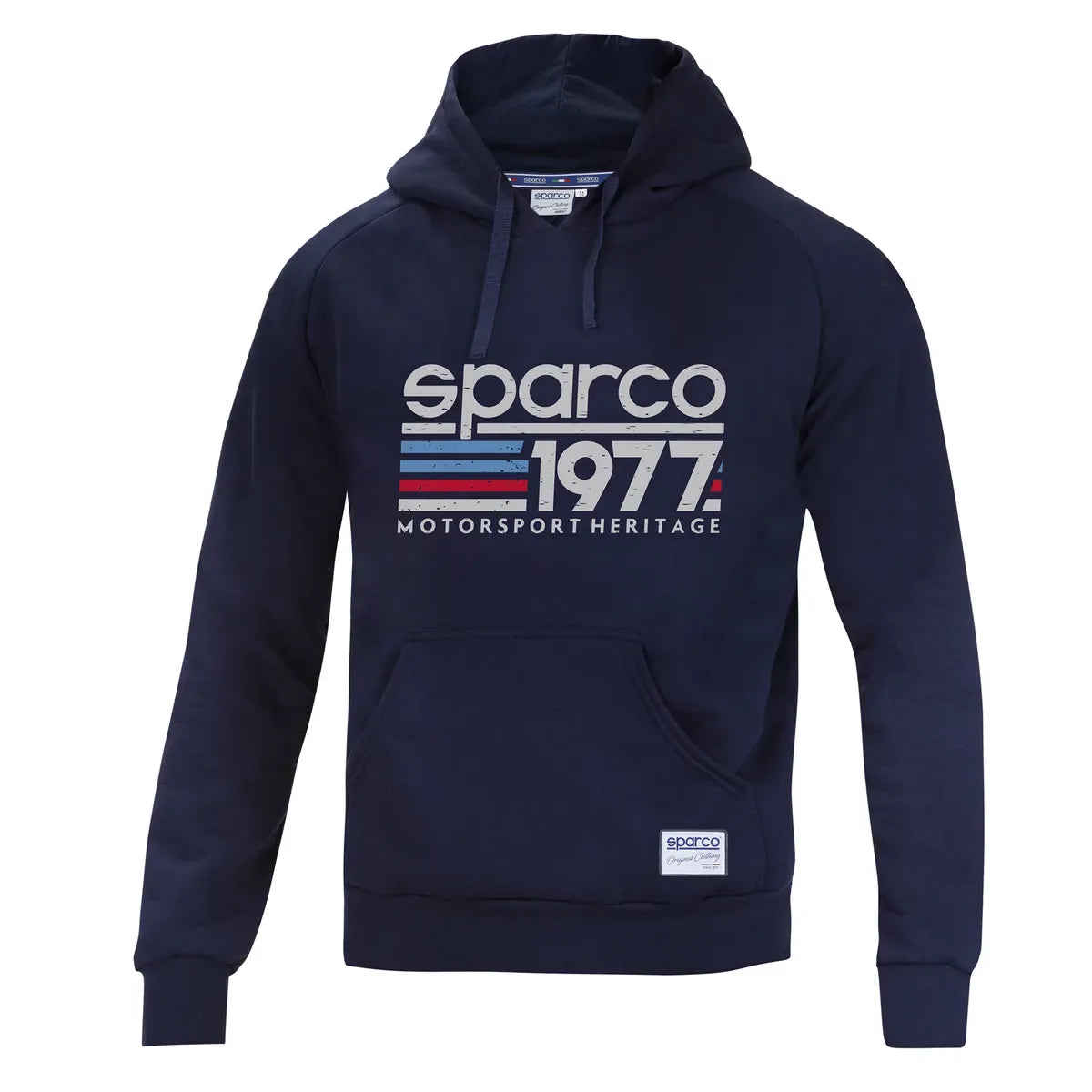 Felpa con cappuccio Sparco 1977 in cotone e poliestere Blu Marine