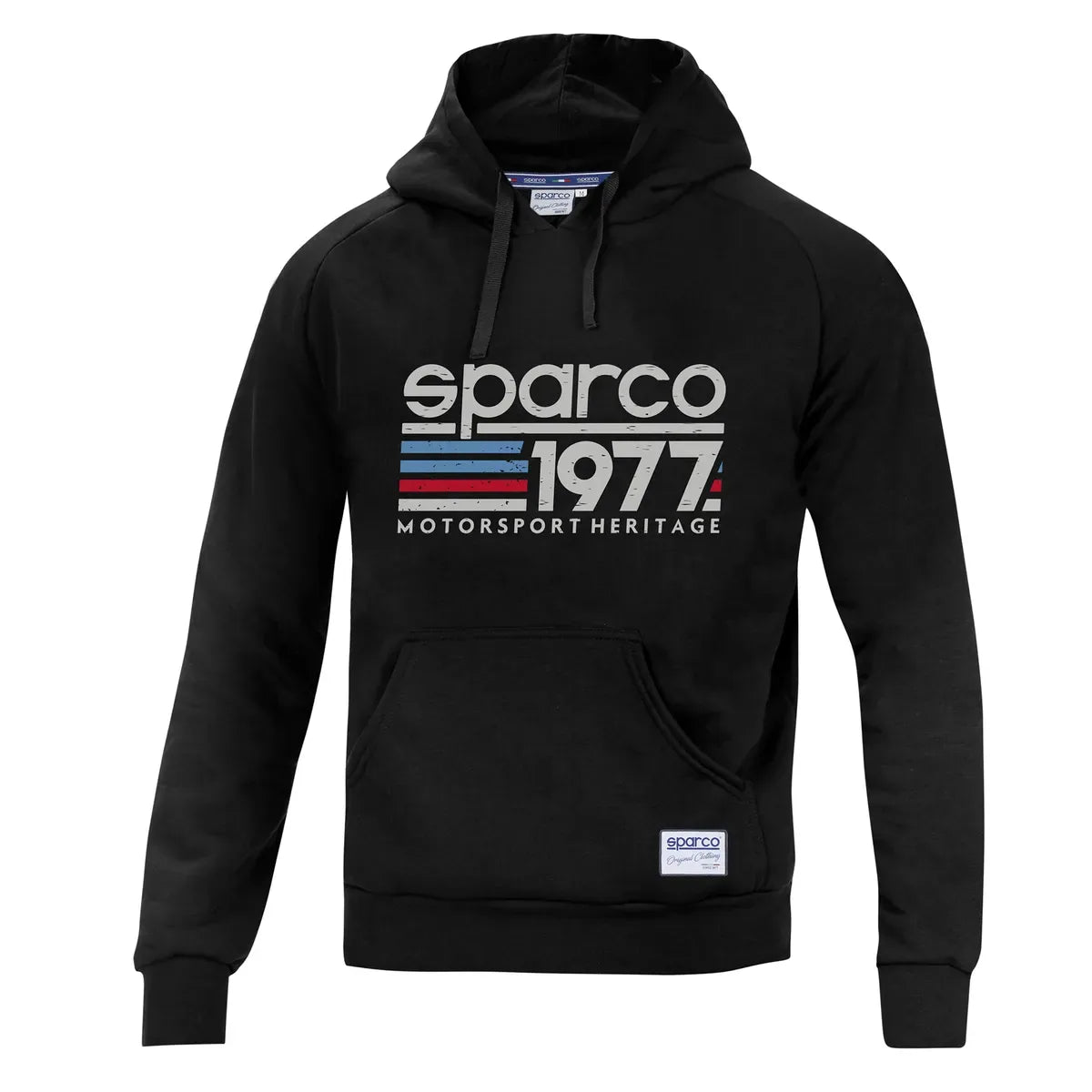 Felpa con cappuccio Sparco 1977 in cotone e poliestere Nero