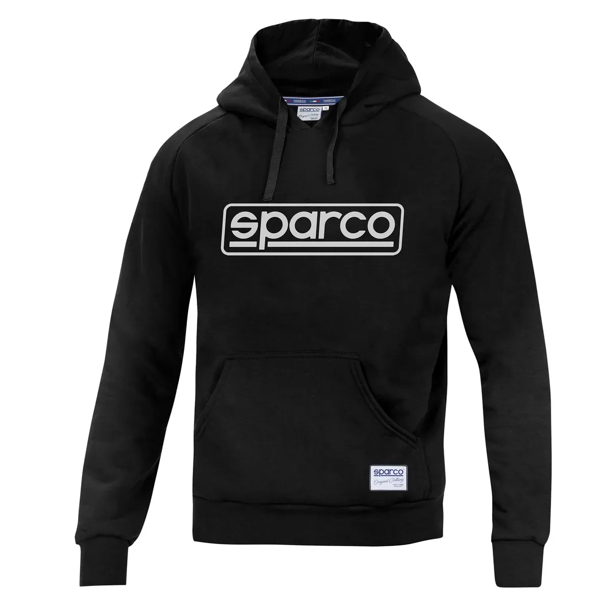 Felpa con cappuccio Sparco Frame in cotone e poliestere Nero