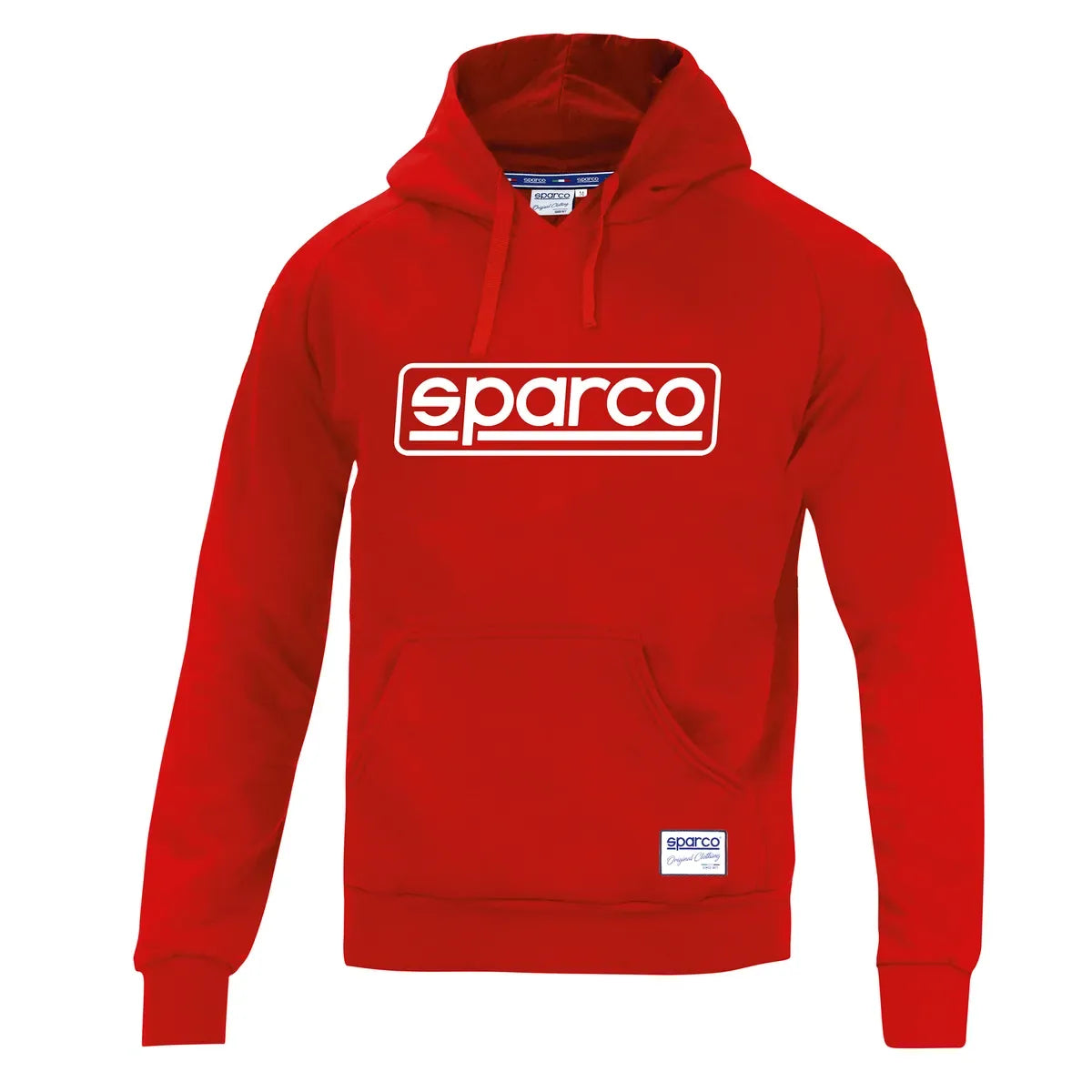 Felpa con cappuccio Sparco Frame in cotone e poliestere Rosso