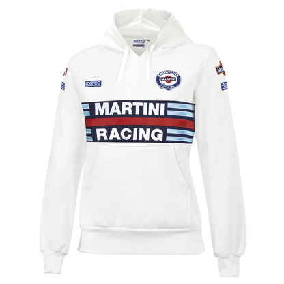 Felpa con cappuccio da donna Sparco Martini Racing Hoodie Lady in poliestere e cotone Bianco