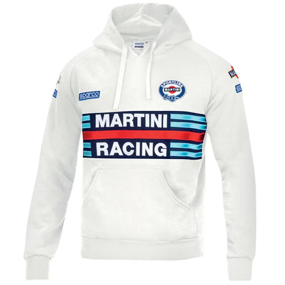 Felpa con cappuccio Sparco Martini Racing Hoodie Martini-R in poliestere e cotone Bianco