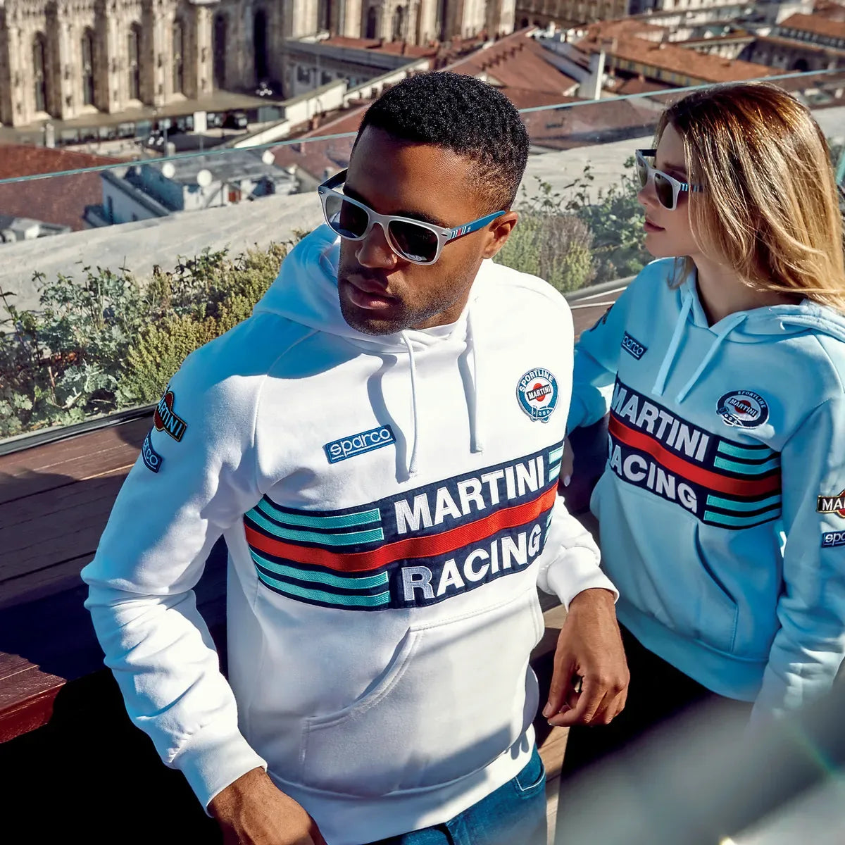 Felpa con cappuccio Sparco Martini Racing Hoodie Martini-R in poliestere e cotone Bianco – vista 2