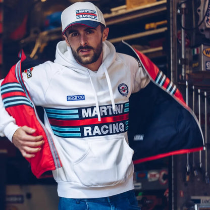 Felpa con cappuccio Sparco Martini Racing Hoodie Martini-R in poliestere e cotone Bianco – vista 3