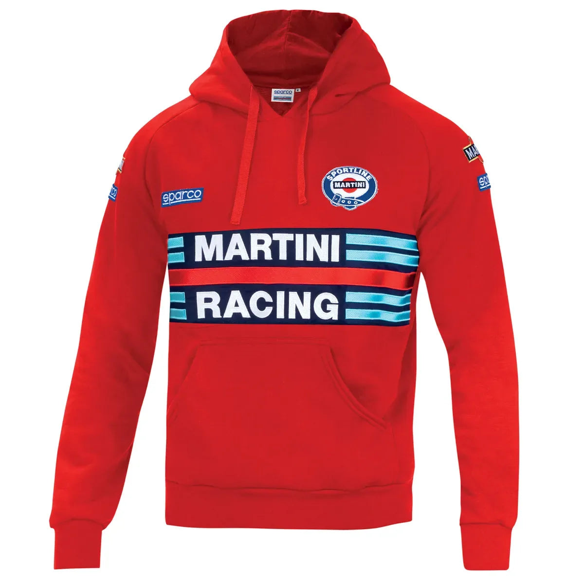 Felpa con cappuccio Sparco Martini Racing Hoodie Martini-R in poliestere e cotone Rosso