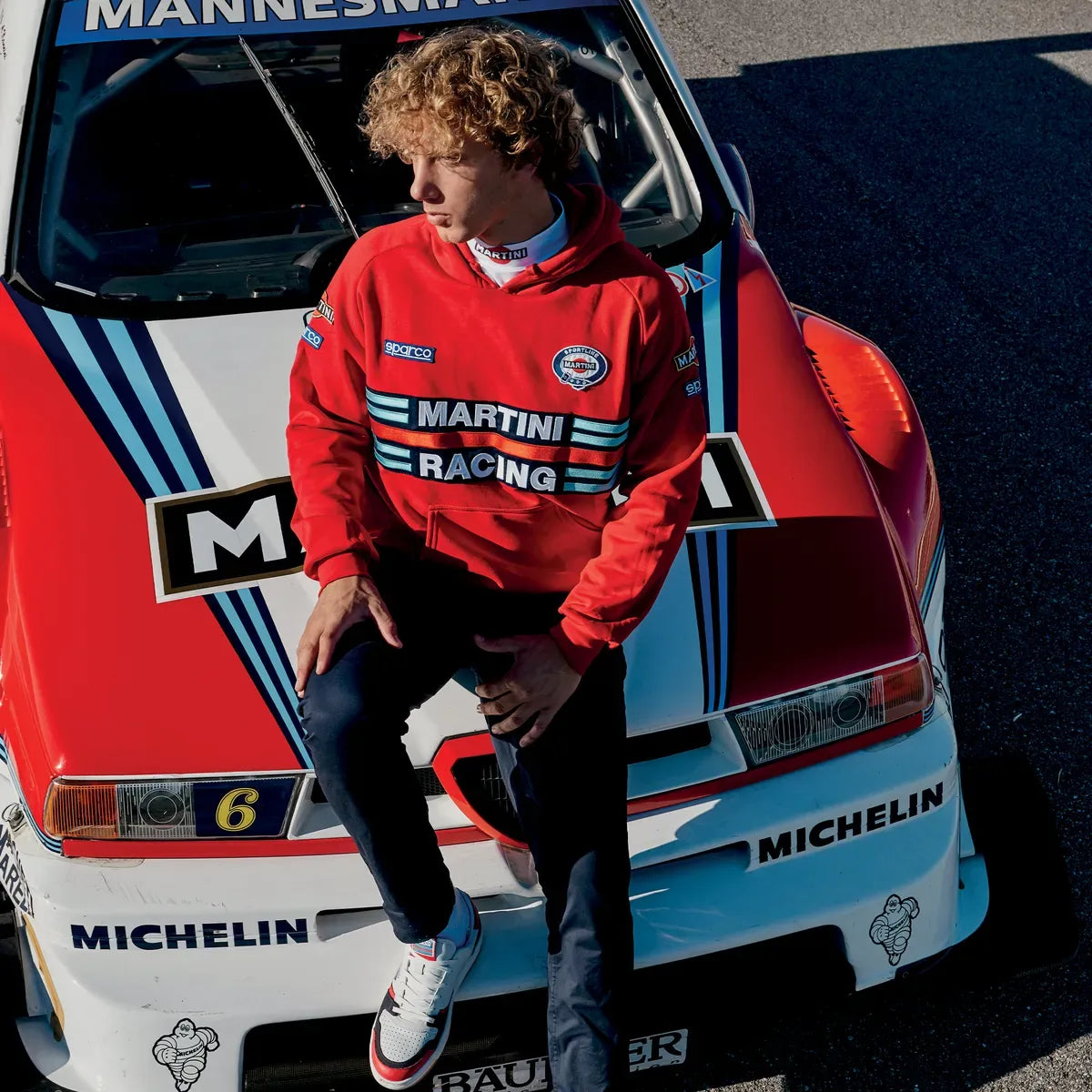 Felpa con cappuccio Sparco Martini Racing Hoodie Martini-R in poliestere e cotone Rosso – vista 2