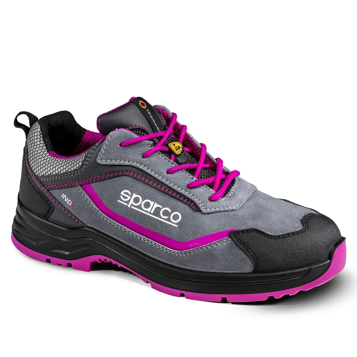 Scarpe antinfortunistiche basse Sparco Indy ESD S3S SR FO LG Grigio / Fucsia