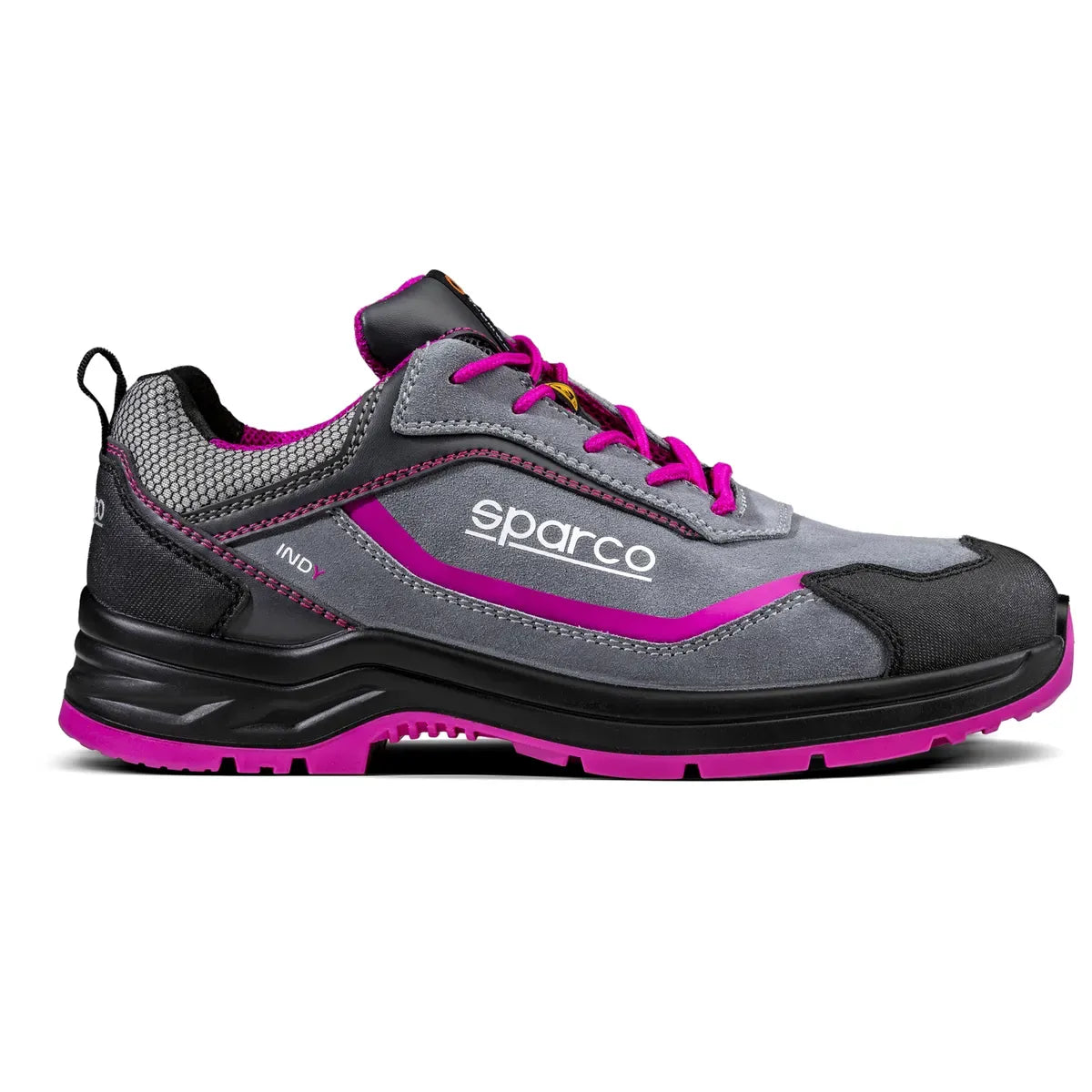 Scarpe antinfortunistiche basse Sparco Indy ESD S3S SR FO LG Grigio / Fucsia – vista 3