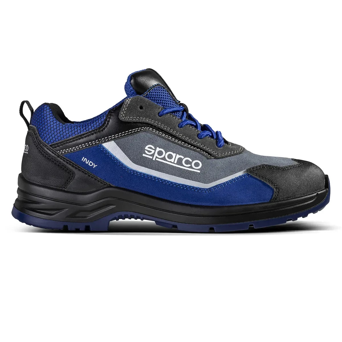 Scarpe antinfortunistiche basse Sparco Indy ESD S3S SR FO LG Grigio Scuro / Azzurro – vista 3