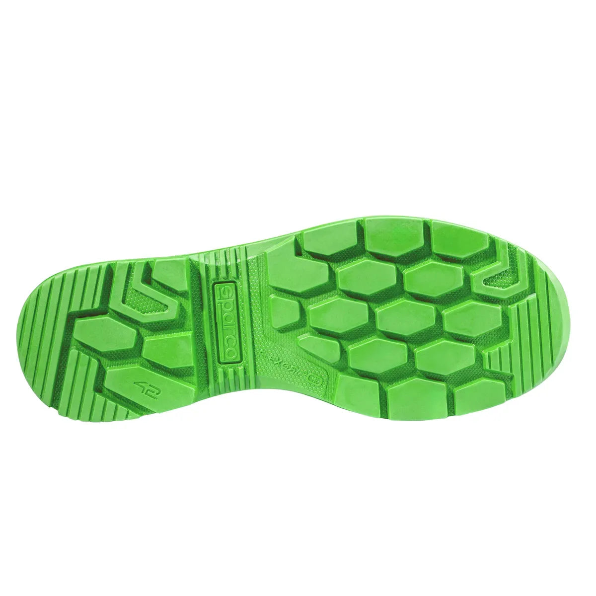 Scarpe antinfortunistiche basse Sparco Indy ESD S1PS SR FO LG in pelle scamosciata Grigio / Verde Fluo – vista 4