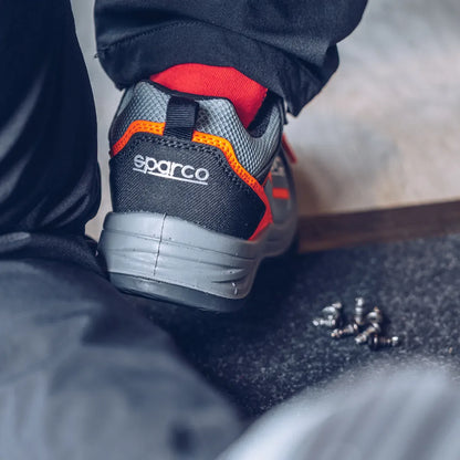 Scarpe antinfortunistiche basse Sparco Indy-R ESD S1PS SR FO LG Grigio / Arancio Fluo – vista 5