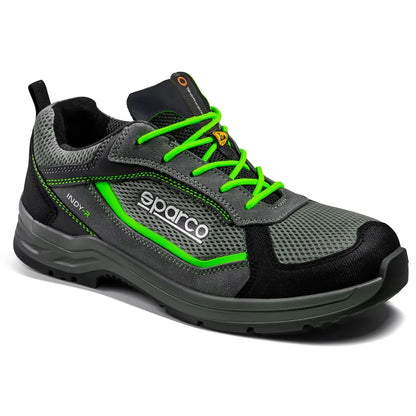 Scarpe antinfortunistiche basse Sparco Indy-R ESD S1PS SR FO LG Grigio Scuro / Verde Fluo