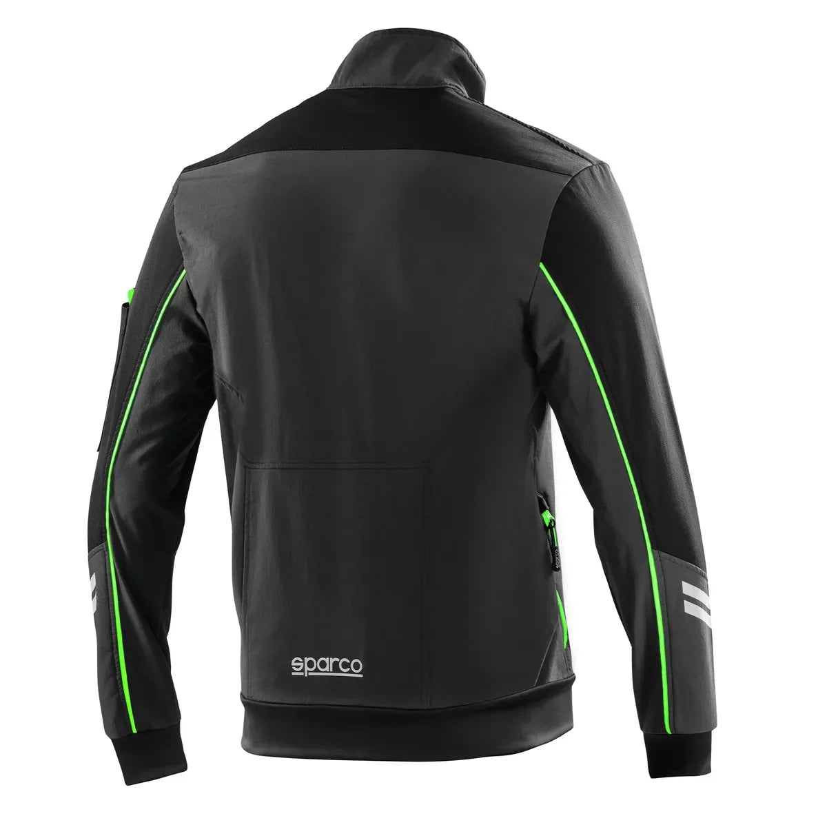 Giacca da lavoro Sparco Light-Shell Tech TW Austin Grigio Scuro / Verde Fluo – vista 2