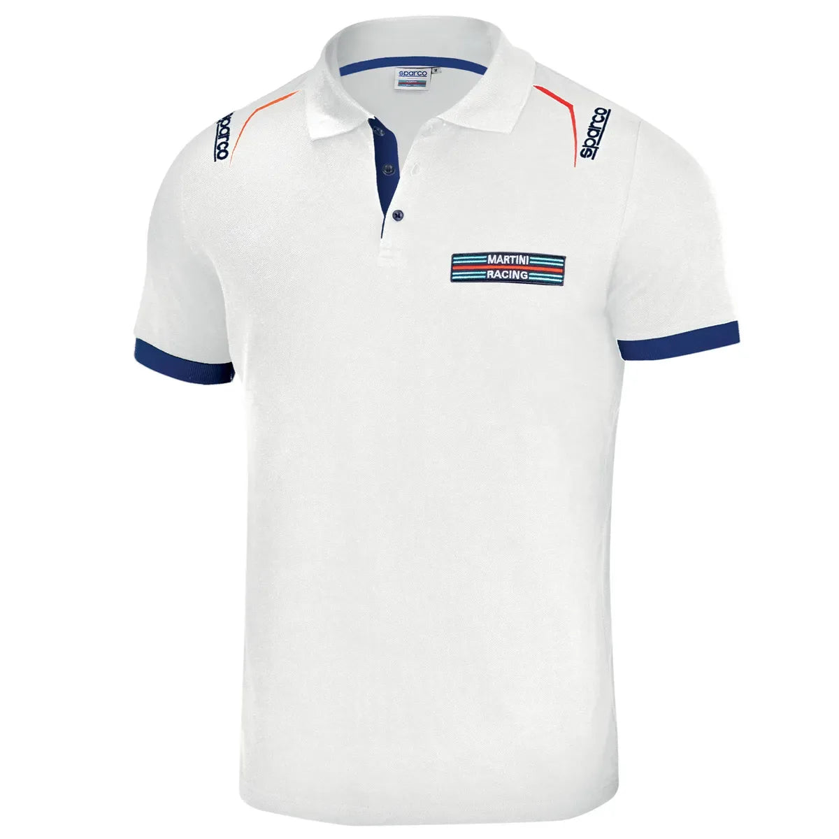 Polo Sparco Martini-R Martini Racing in piqué di cotone Bianco