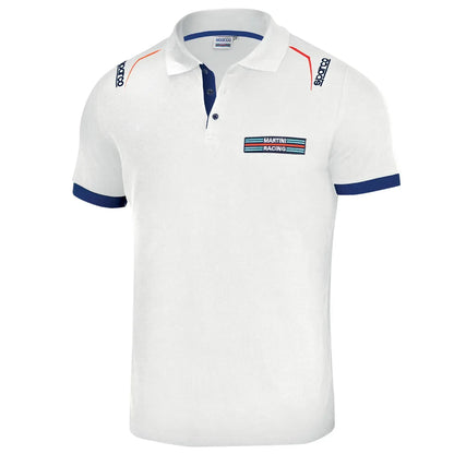 Polo Sparco Martini-R Martini Racing in piqué di cotone Bianco