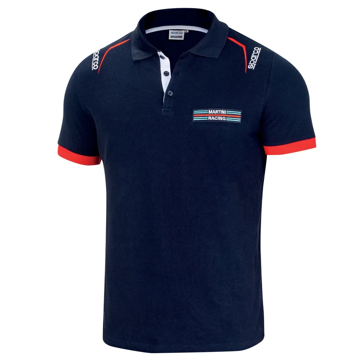 Polo Sparco Martini-R Martini Racing in piqué di cotone Blu Marine