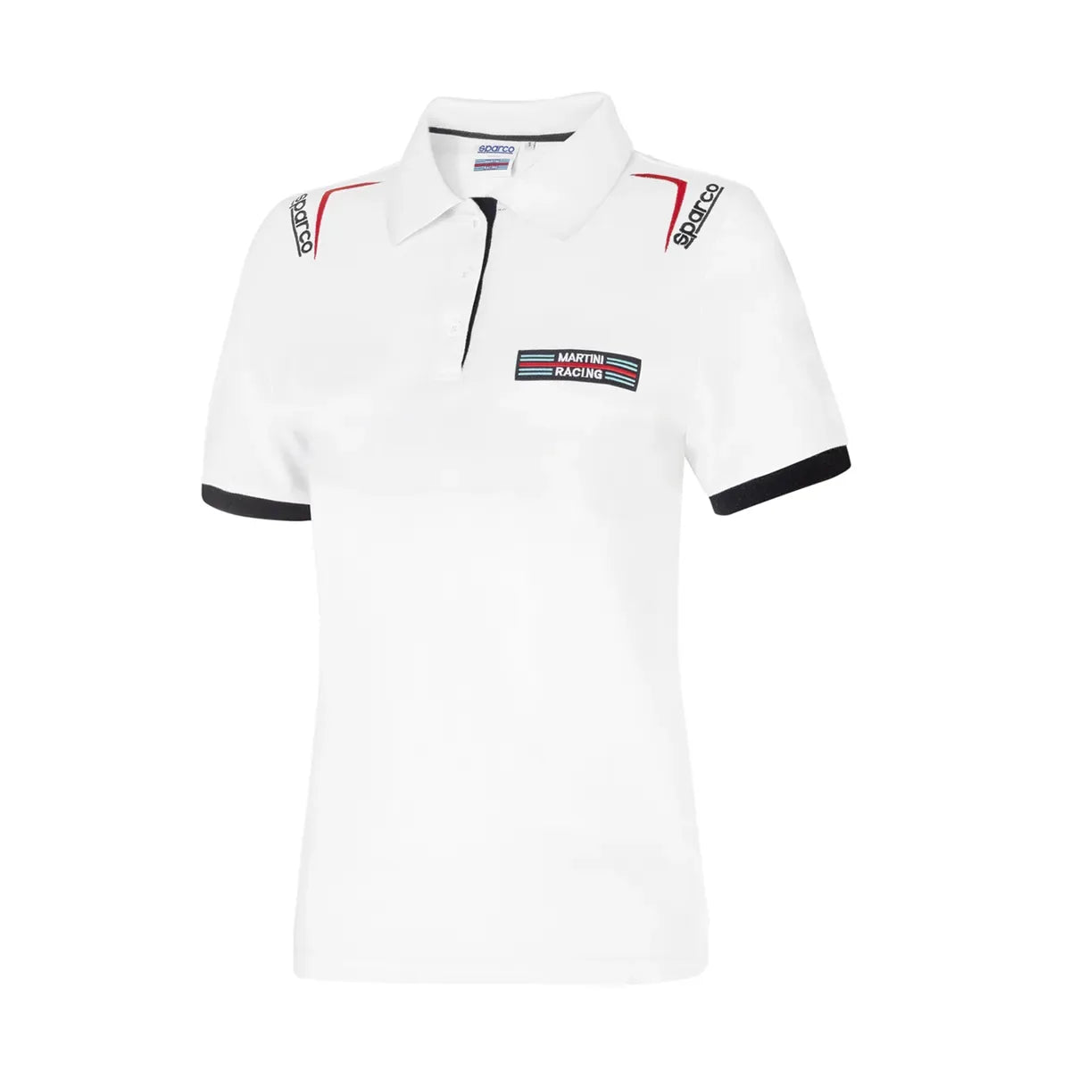 Polo Sparco Martini Racing Lady in cotone piquet bianca