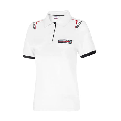 Polo Sparco Martini Racing Lady in cotone piquet bianca
