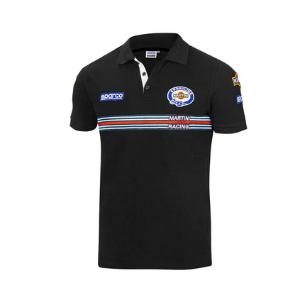 Polo Sparco Martini Racing Replica in piqué di cotone Nero