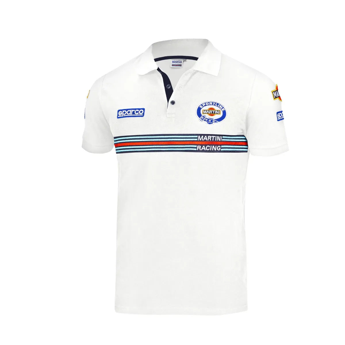 Polo Sparco Martini Racing Replica in piqué di cotone Bianco