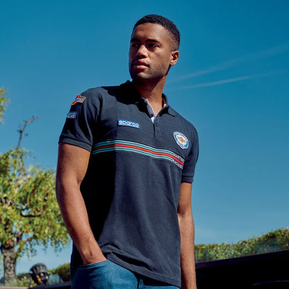 Polo Sparco Martini Racing Replica in piqué di cotone Blu Marine – vista 2