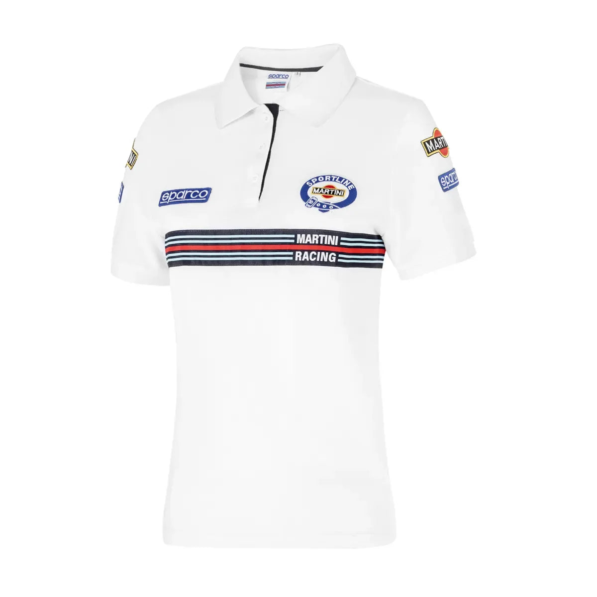 Polo Sparco Martini Racing Replica Lady in cotone piquet bianca