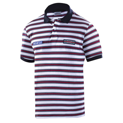Polo Sparco Martini Racing Replica Sportline Stripes Bianco