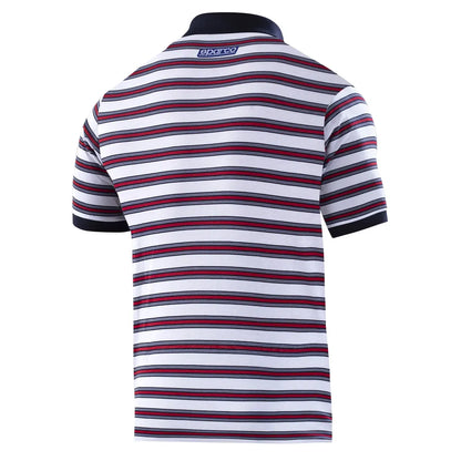 Polo Sparco Martini Racing Replica Sportline Stripes Bianco – vista 2