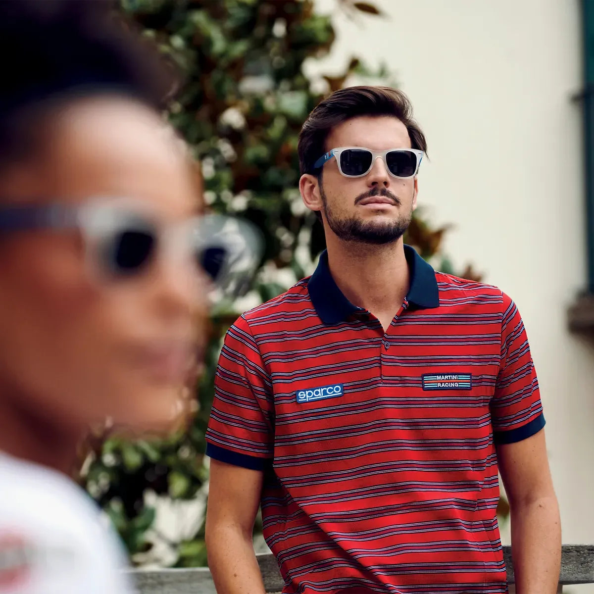 Polo Sparco Martini Racing Replica Sportline Stripes Rosso – vista 3