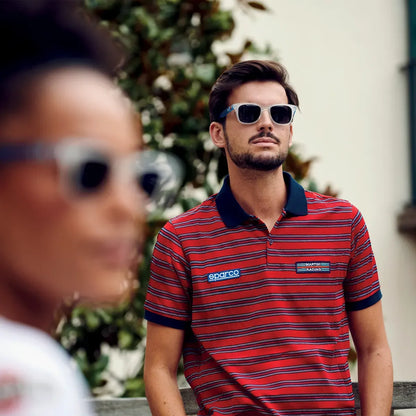 Polo Sparco Martini Racing Replica Sportline Stripes Rosso – vista 3
