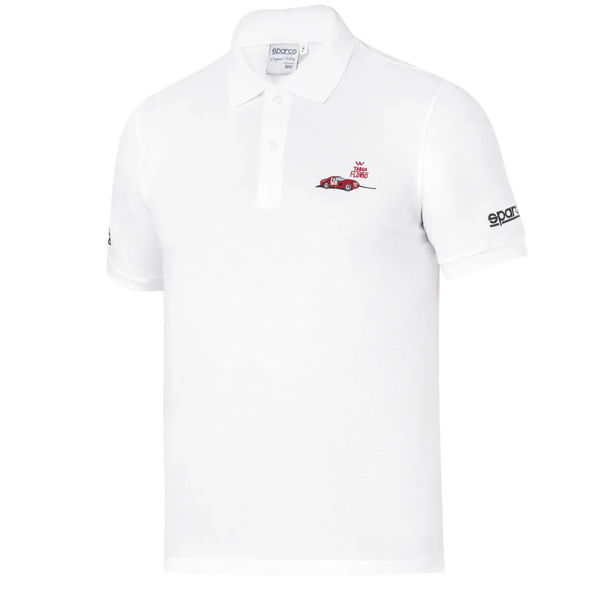 Polo Sparco Targa Florio #P2 in cotone piqué Bianco
