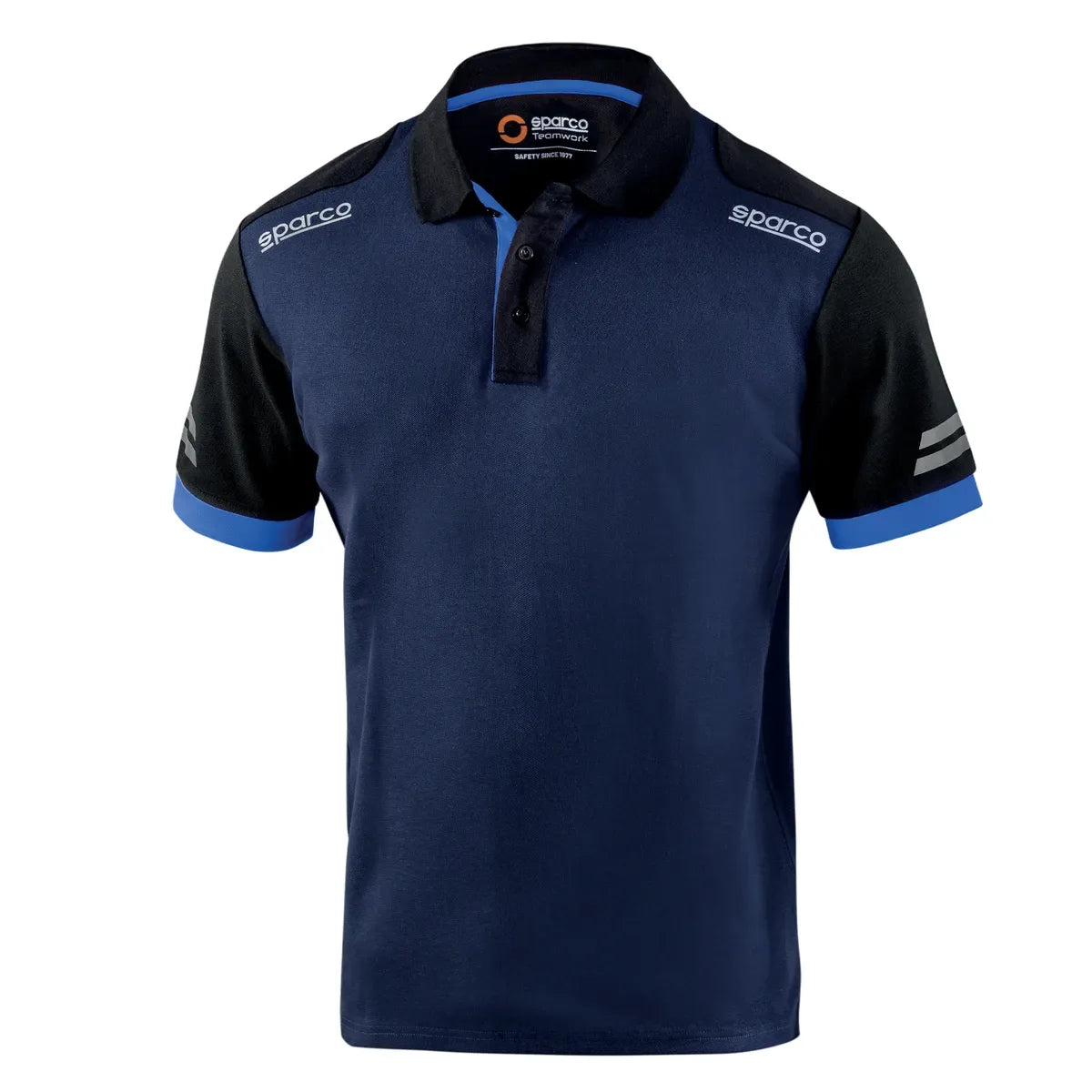 Polo da lavoro Sparco Tech Toledo in piqué cotone e poliestere Blu Marine / Azzurro