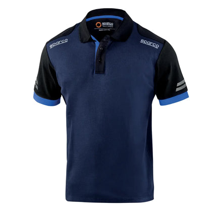 Polo da lavoro Sparco Tech Toledo in piqué cotone e poliestere Blu Marine / Azzurro