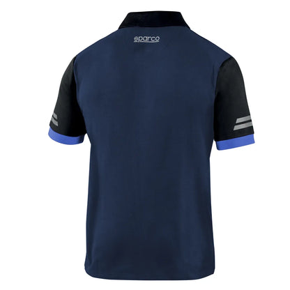 Polo da lavoro Sparco Tech Toledo in piqué cotone e poliestere Blu Marine / Azzurro – vista 2