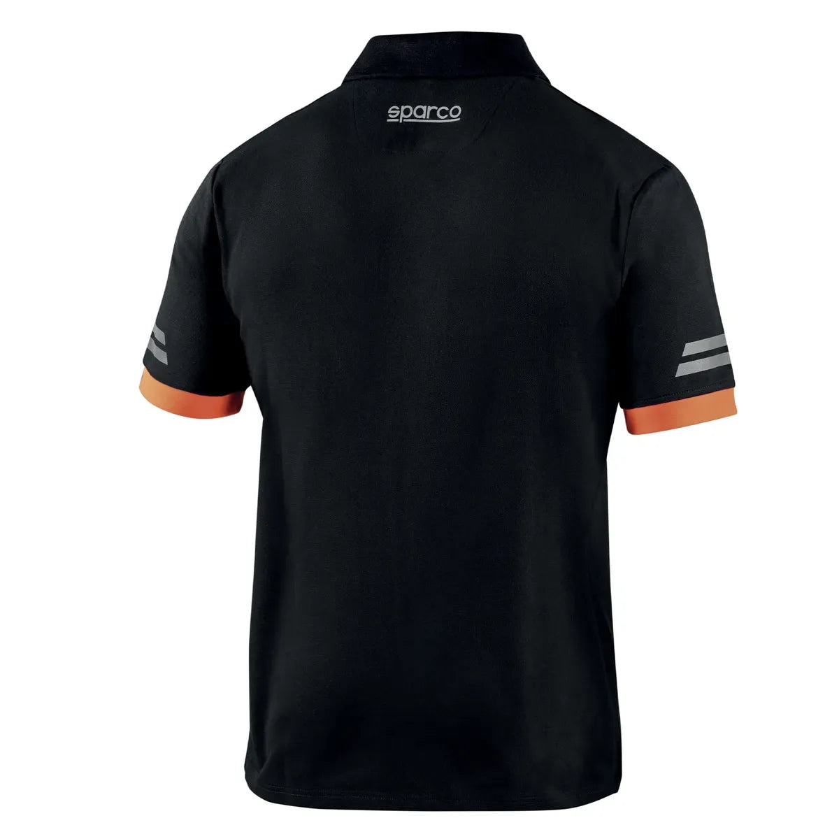 Polo da lavoro Sparco Tech Toledo in piqué cotone e poliestere Nero / Arancio Fluo – vista 2