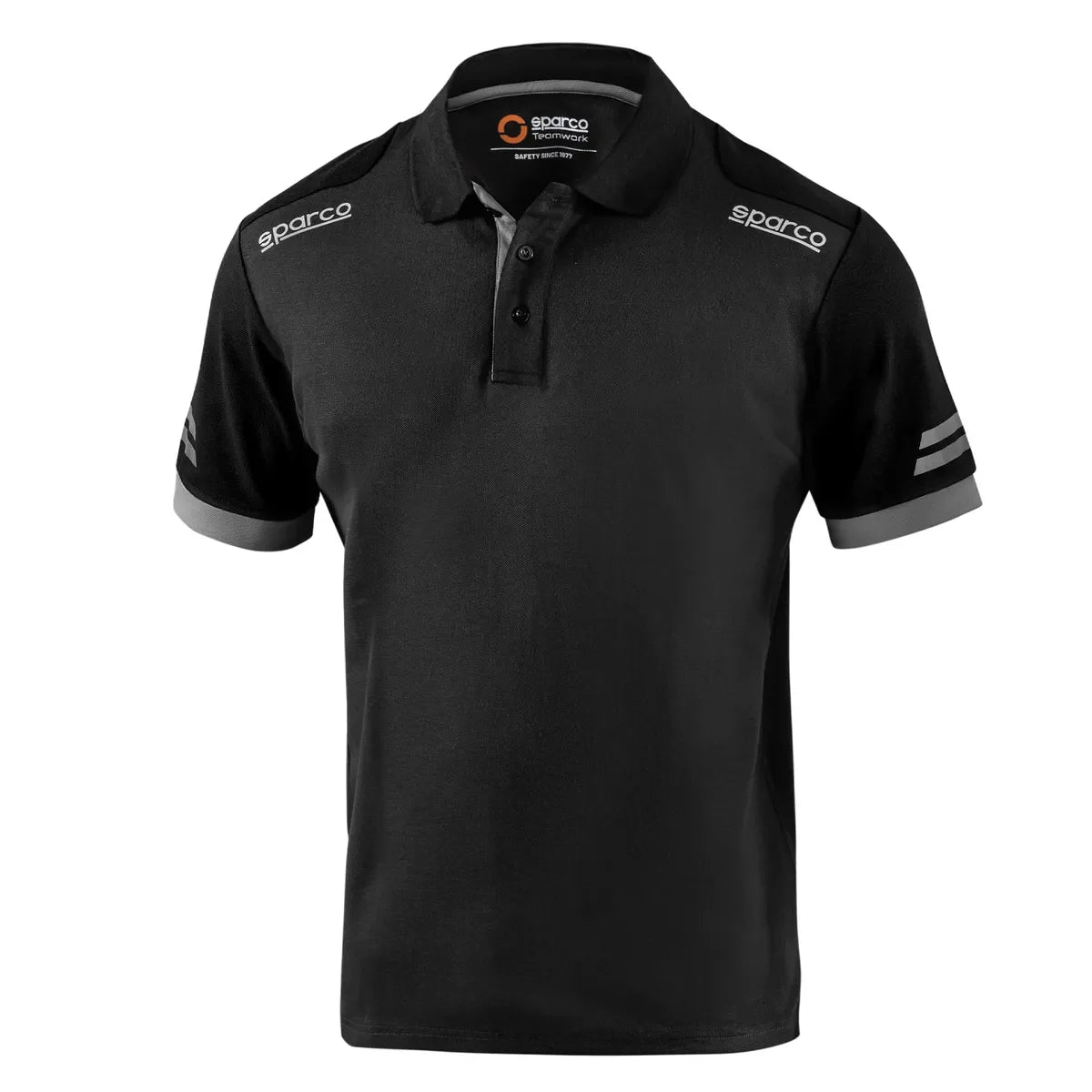 Polo da lavoro Sparco Tech Toledo in piqué cotone e poliestere Nero / Griglio Scuro