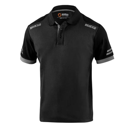 Polo da lavoro Sparco Tech Toledo in piqué cotone e poliestere Nero / Griglio Scuro
