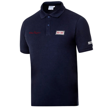 Polo Sparco Targa Florio Arturo Merzario #AM2 in cotone piqué blu marine