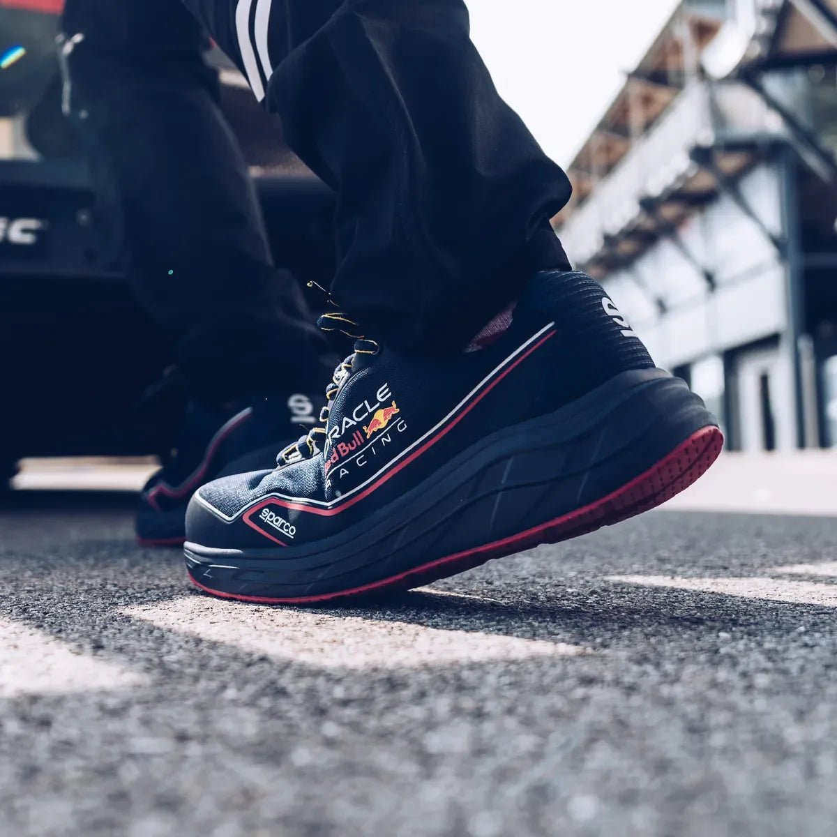 Scarpe antinfortunistiche basse Sparco Red Bull ESD S1PS SR FO HRO blu marino – vista 4