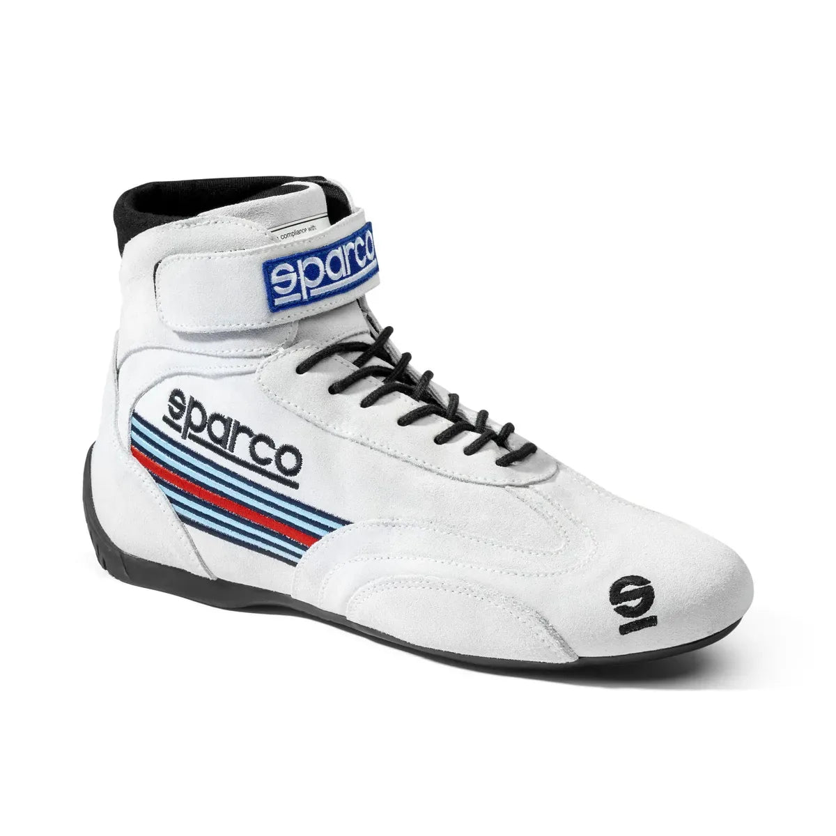 Scarpe da gara Sparco Martini Racing Top con omologazione FIA 8856-2018 Bianco