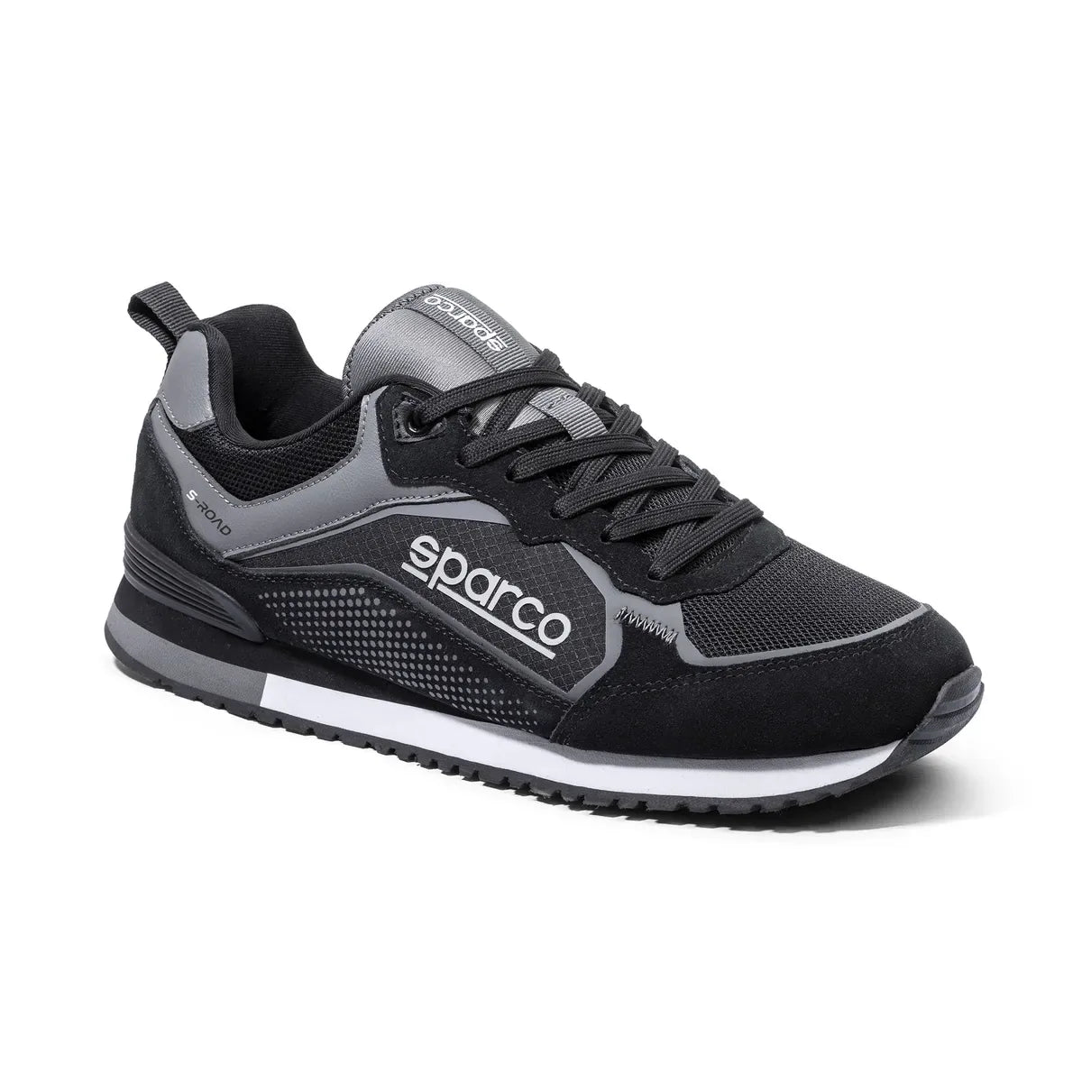 Scarpe da ginnastica Sparco S-Road in microfibra e rete Nero / Griglio Scuro