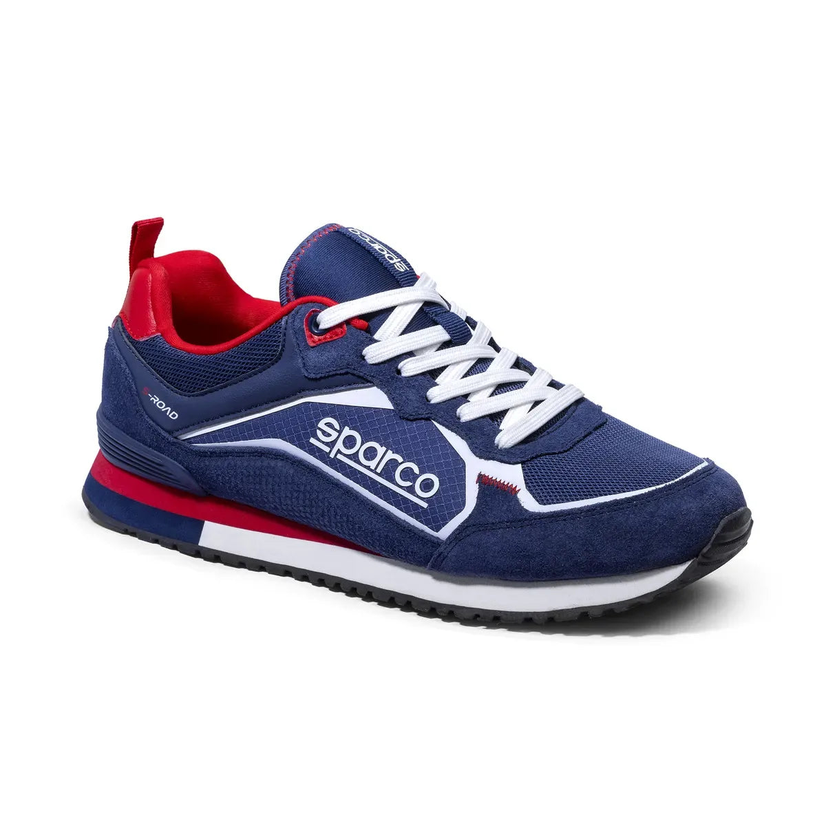 Scarpe da ginnastica Sparco S-Road in microfibra e rete Blu Scuro / Rosso