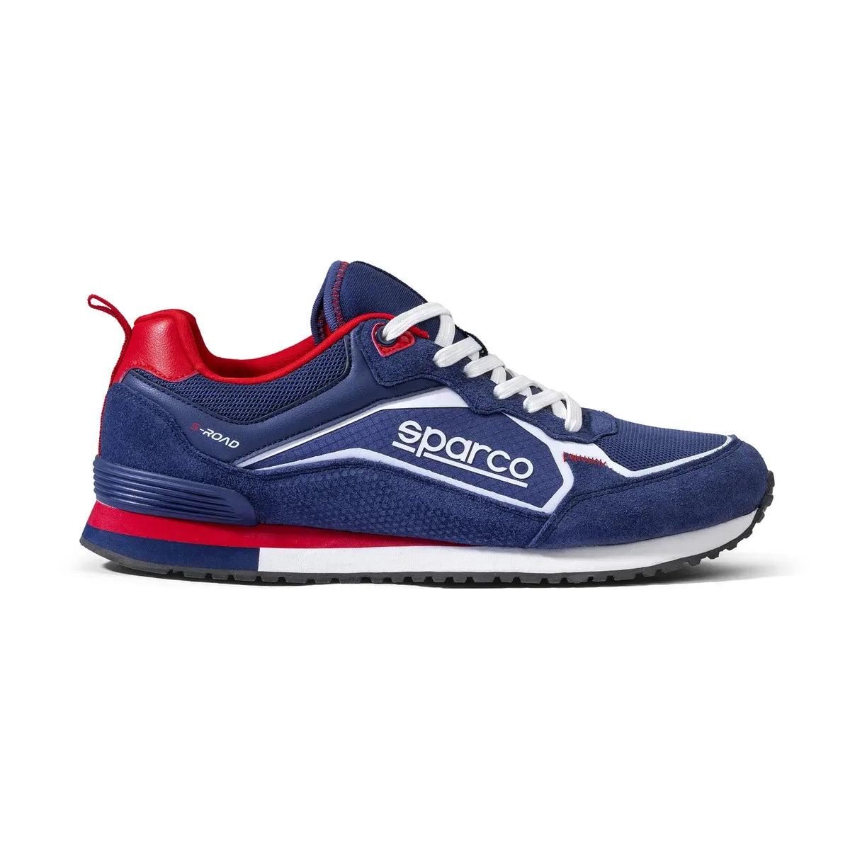 Scarpe da ginnastica Sparco S-Road in microfibra e rete Blu Scuro / Rosso – vista 3
